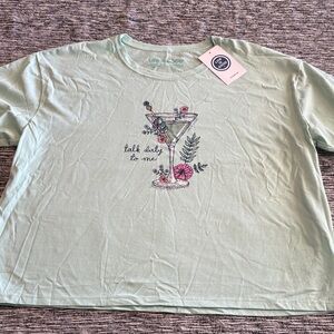 Life Is Good Light Green Cocktail Graphic Tee Tall Dirty to Me